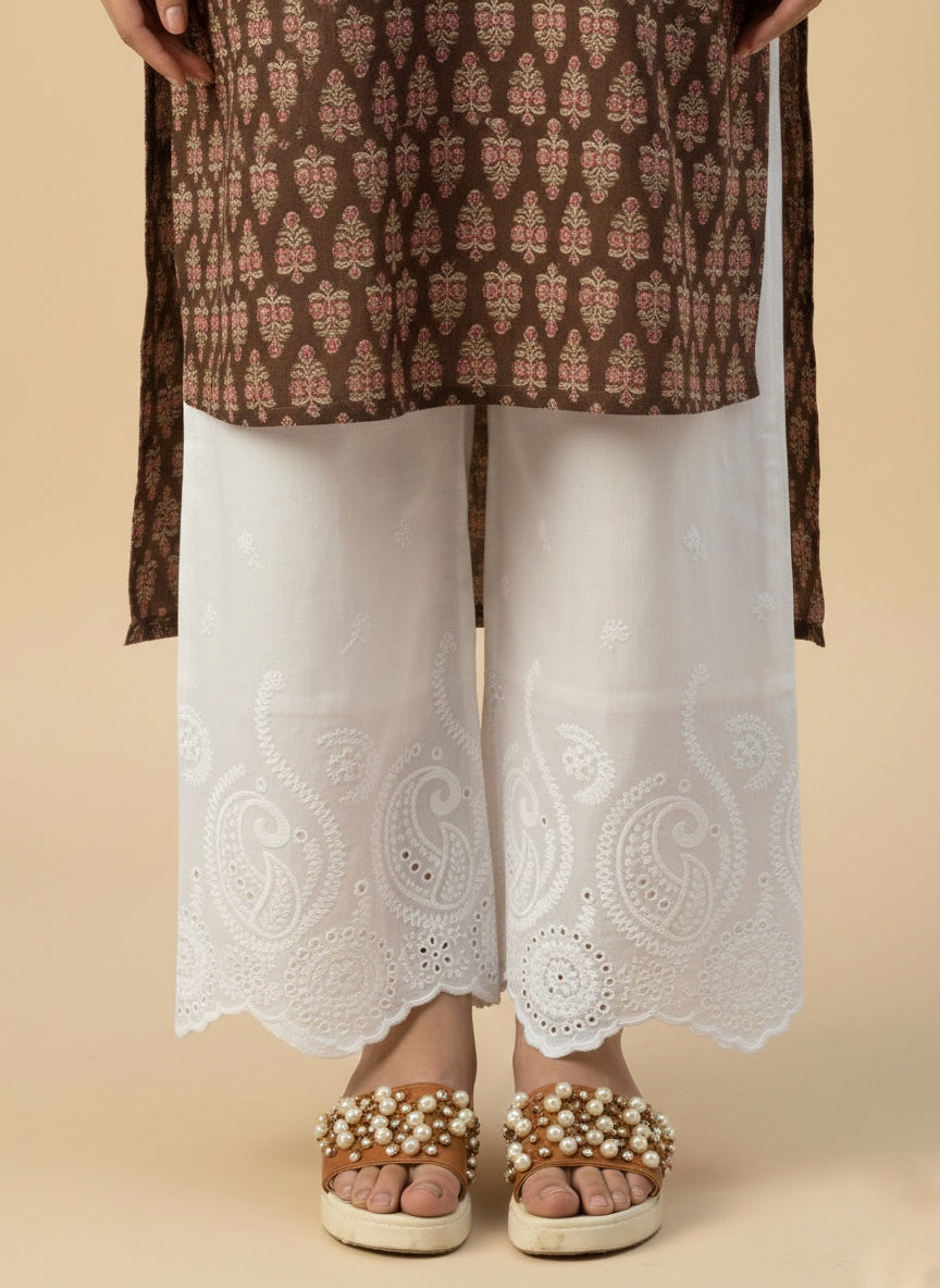 Cotton chikankari hakuba pants