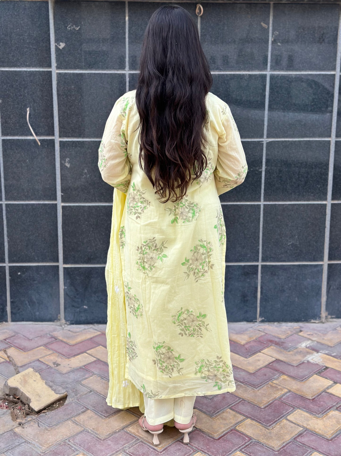 Gulmohar Mulmul Cotton kurta Set with pant & dupatta