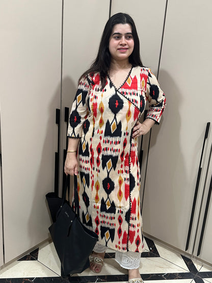 Breathable & Stylish Ikkat Print Cotton Kurti