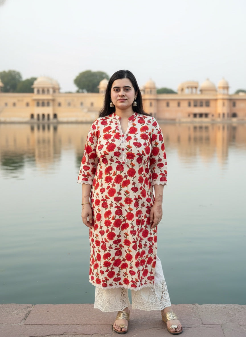 Airy Cotton Kurti for women floral