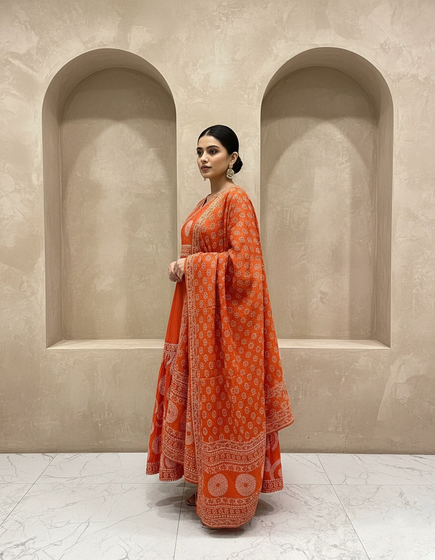 Premium Cotton kurta set for women with dupatta