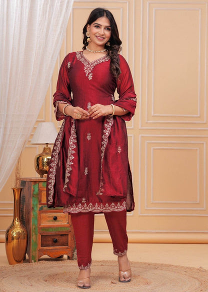 Maharani Dola Silk Suit - Vijay Laxmi