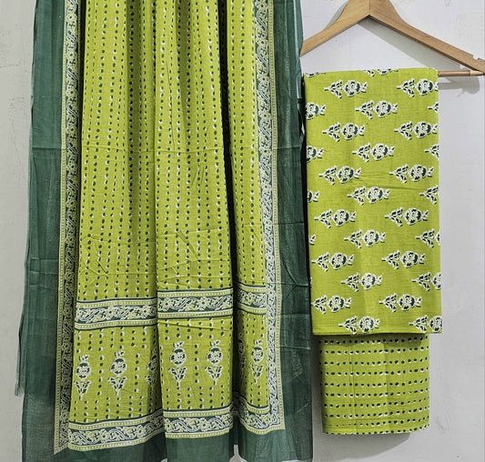 Breathable Cotton Printed Unstitched suit