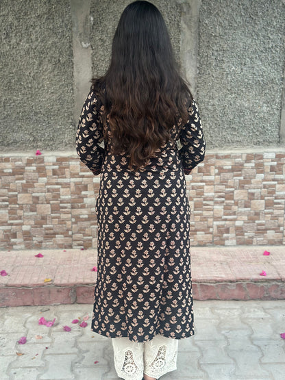 Airy cotton Dabu kurti for women