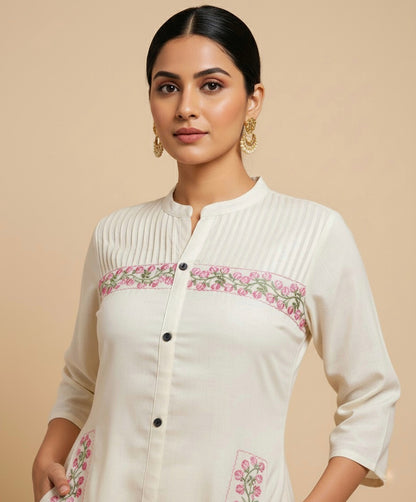 Amayra Cotton Flex White kurta Set