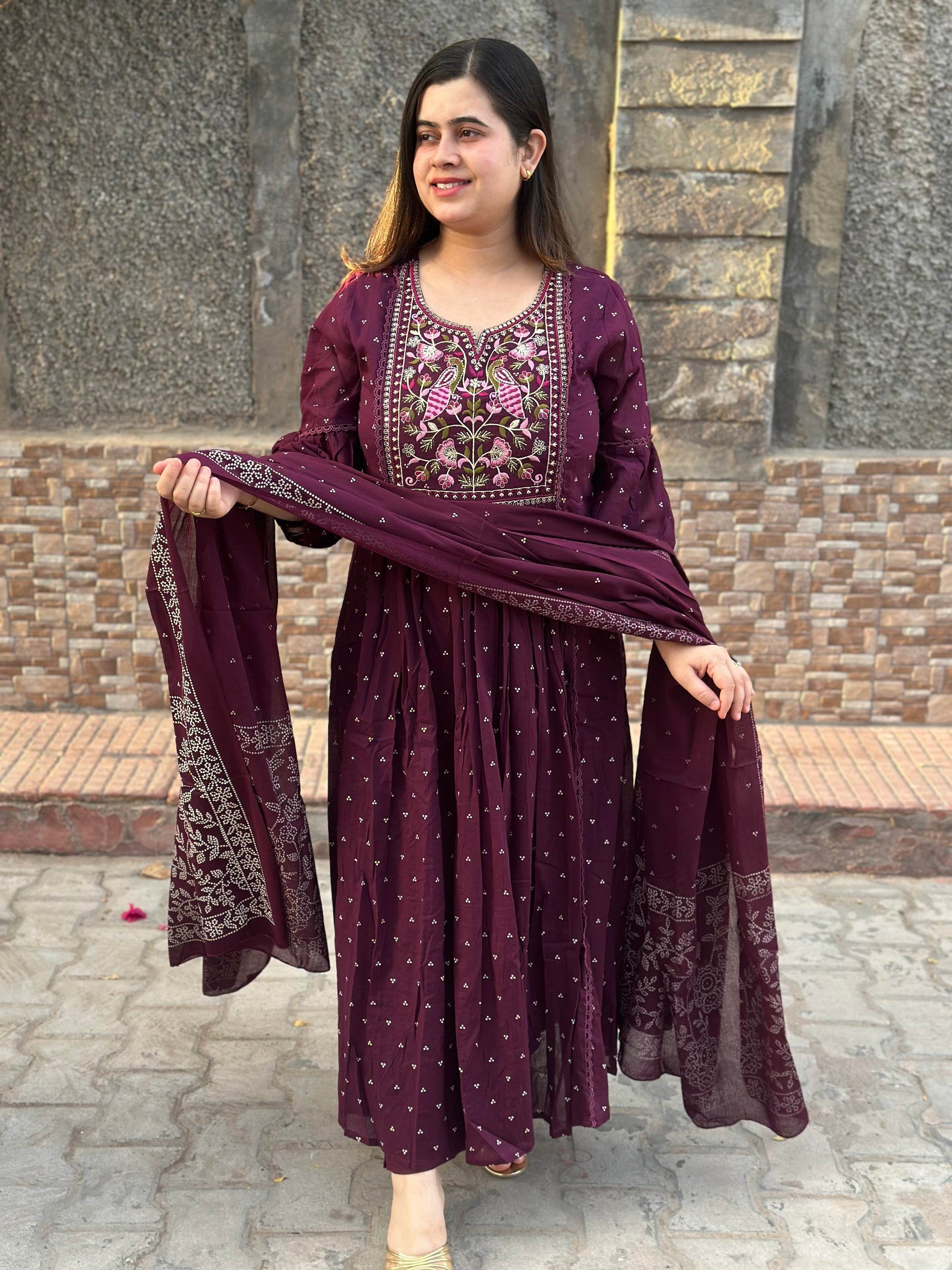 Mul Cotton kurta set for women with dupatta - Vijay Laxmi