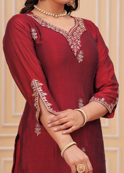 Maharani Dola Silk Suit - Vijay Laxmi