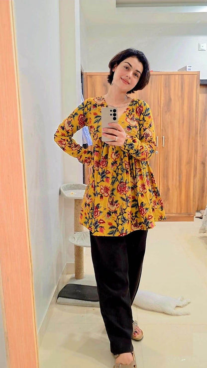 Short Cotton tunic for women - Vijay Laxmi