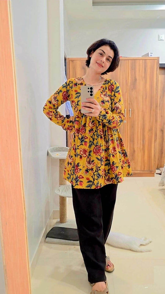 Short Cotton tunic for women - Vijay Laxmi