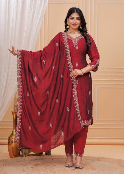Maharani Dola Silk Suit - Vijay Laxmi