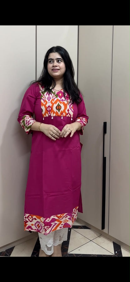 Rangrez pure cotton kurti for women pink