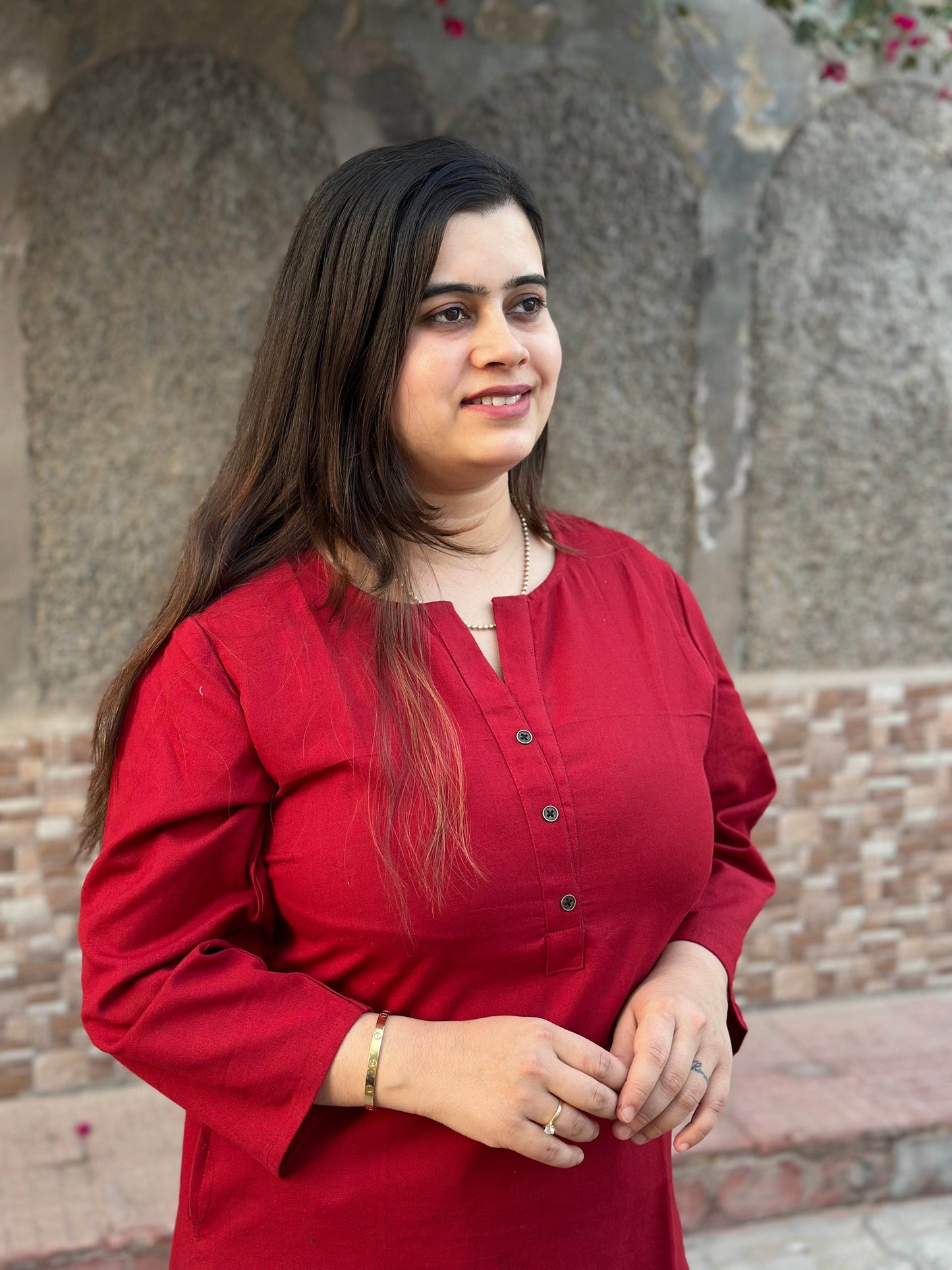 Airy Linen Long Kurta - Vijay Laxmi