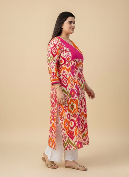 Airy Cotton Ikkat kurti for women