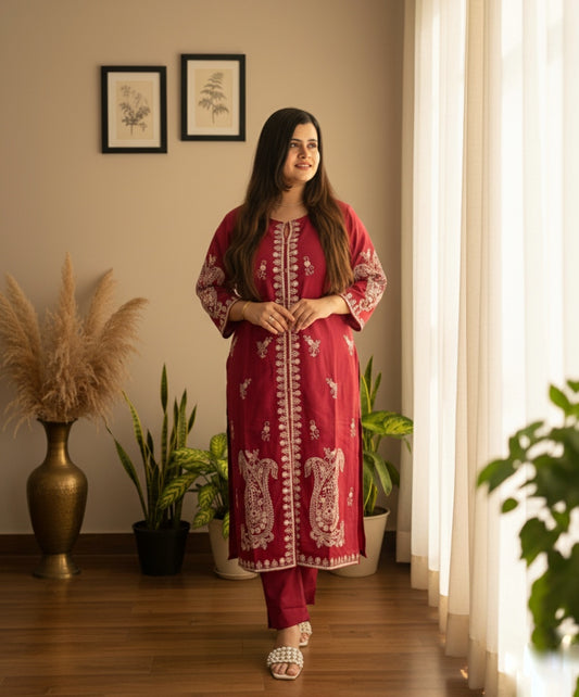 Cotton Chikankari kurta Set