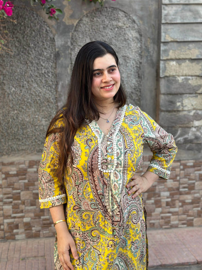 Cotton kalamkari kurta set for women - Vijay Laxmi