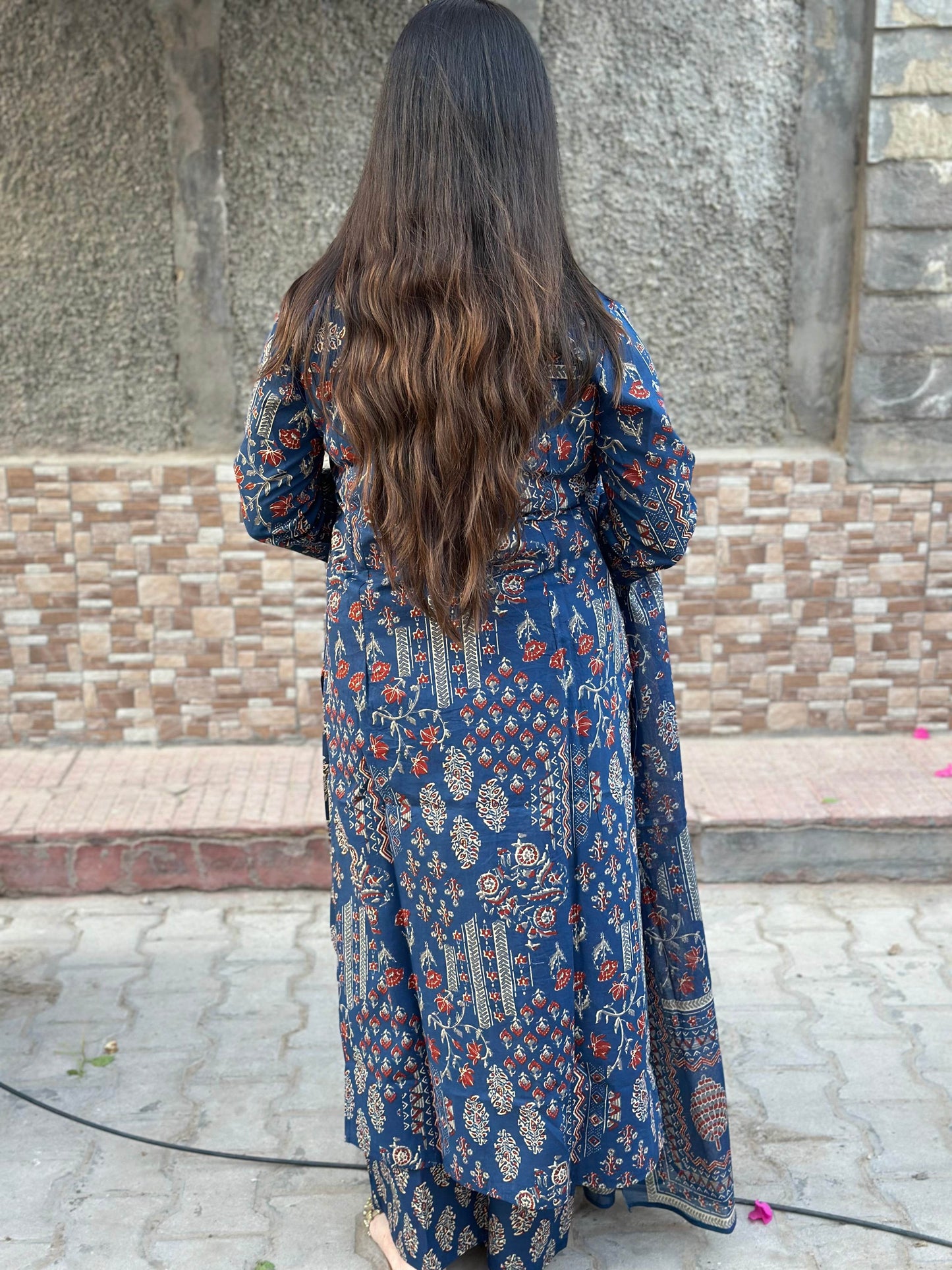 Premium Cotton kurta Set with pants and dupatta - Vijay Laxmi