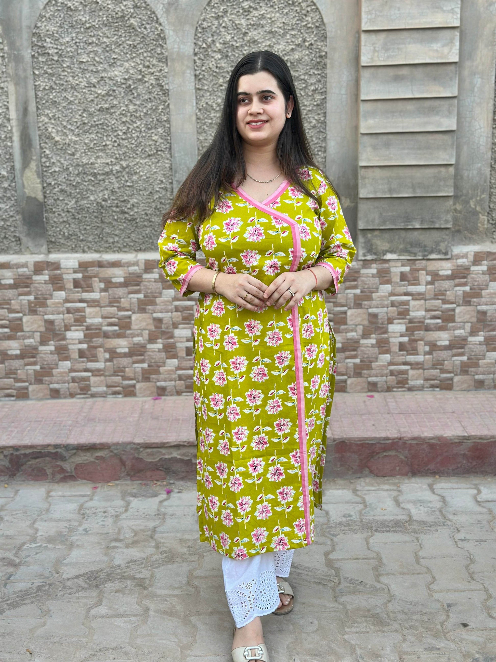 Airy Cotton Kurti for women angrakha - Vijay Laxmi
