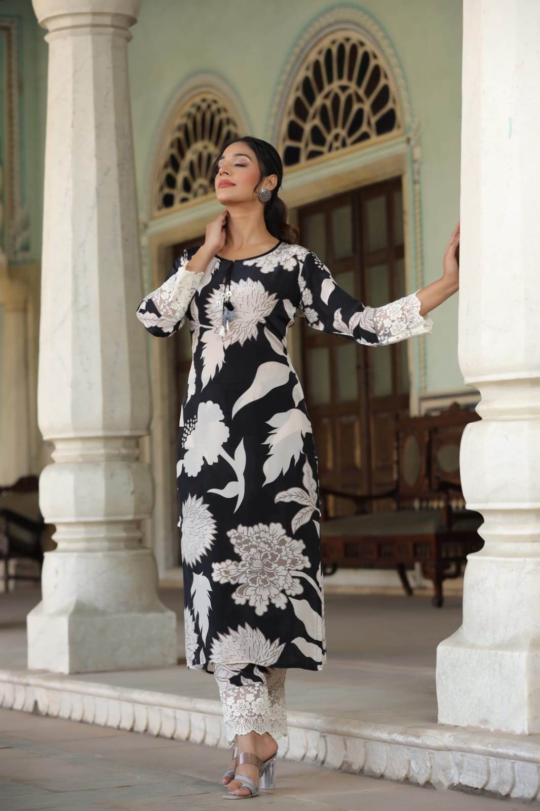 Pure Crepe Silk kurta set - Vijay Laxmi