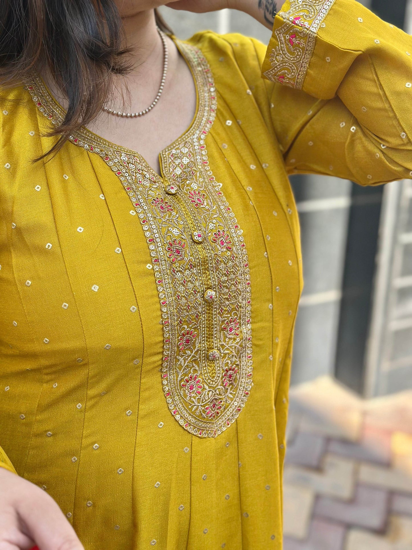 Dola Silk Party wear Frock Suit - Vijay Laxmi