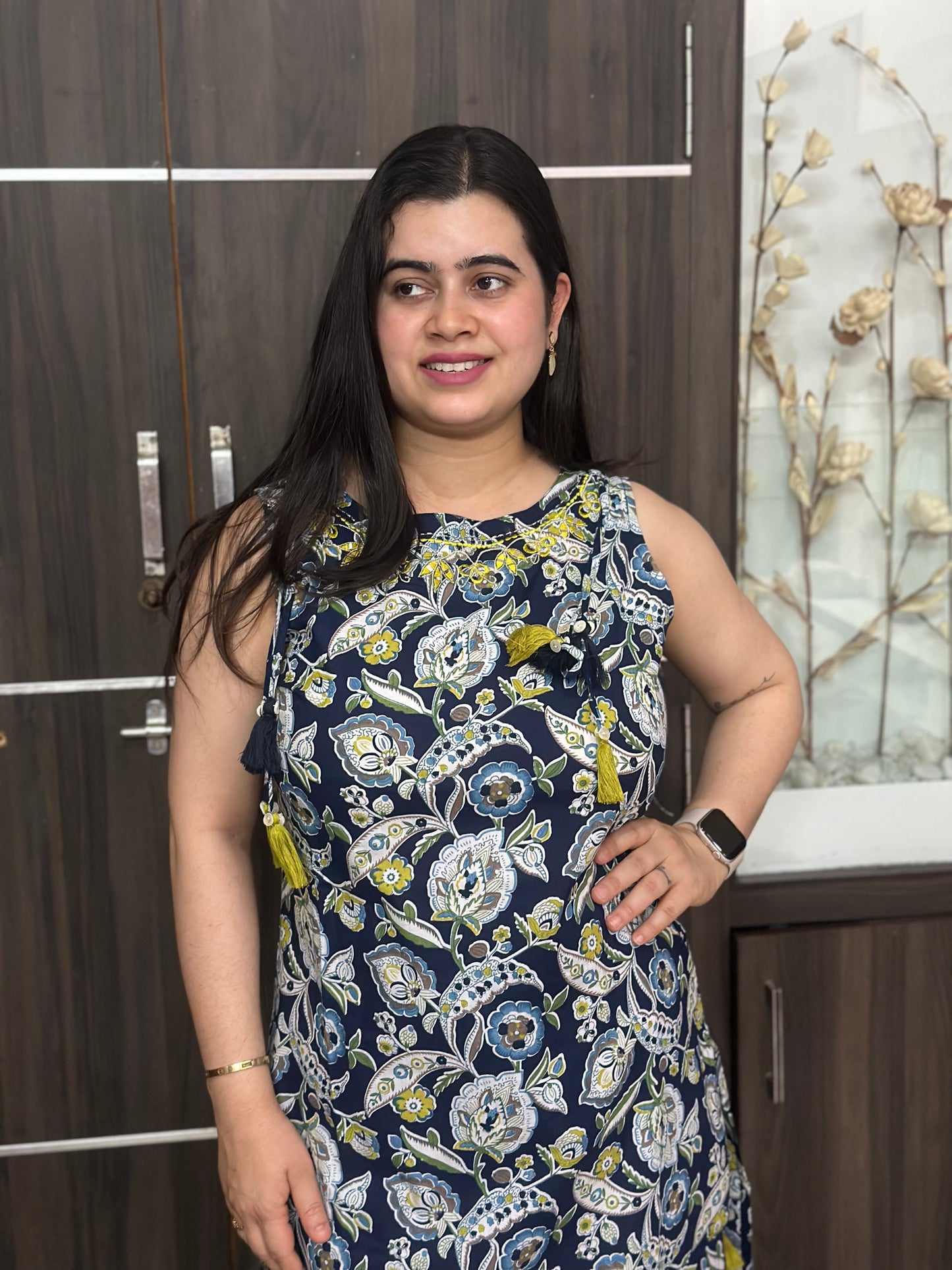 Bani Sleeveless Cotton Kurta set Blue