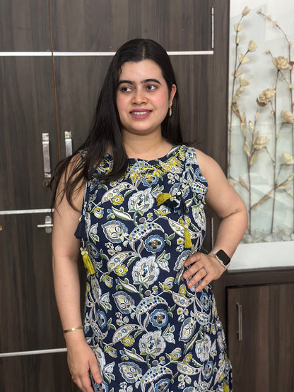 Bani Sleeveless Cotton Kurta set Blue