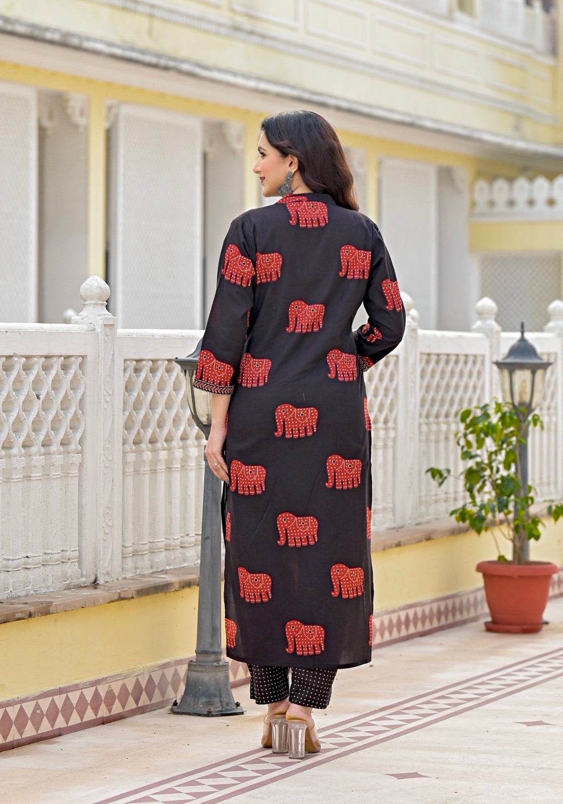 Vijaylaxmi Women’s Cotton straight kurta with Pant & Dupatta - Vijay Laxmi