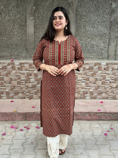 Airy Cotton Kurti for women Ajrakh