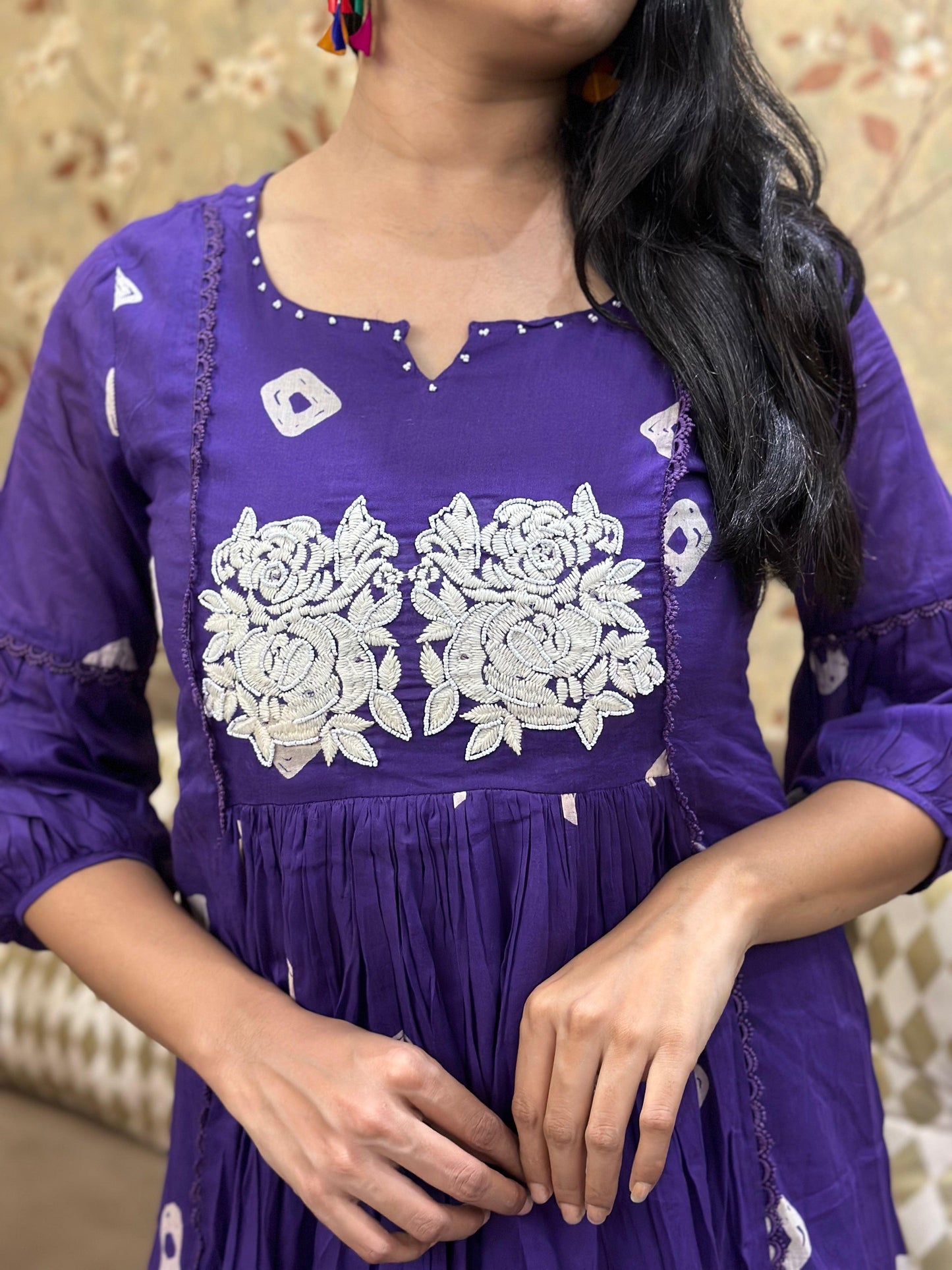 Premium Mul Cotton Kurta Set For Women Deep Purple