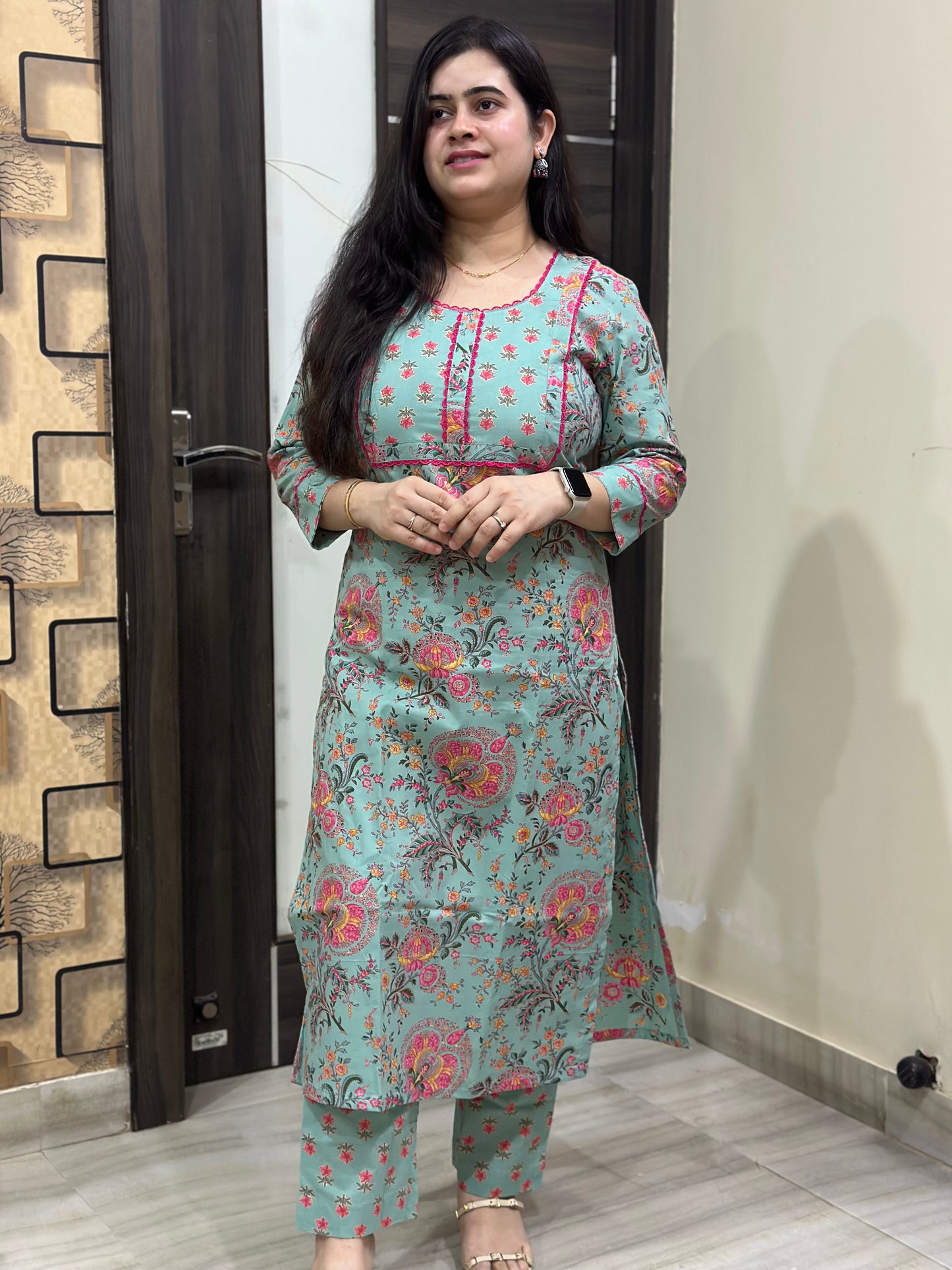 Noor cotton Kurta & Pant Yellow Sky