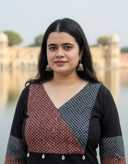 COMFORTABLE BLACK COTTON KURTI- PERFECT FOR DAILY WEAR