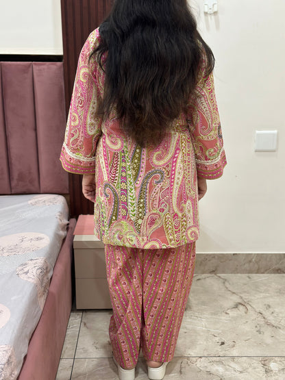 Jasmine Farshi Salwar Suit Mustard Pink