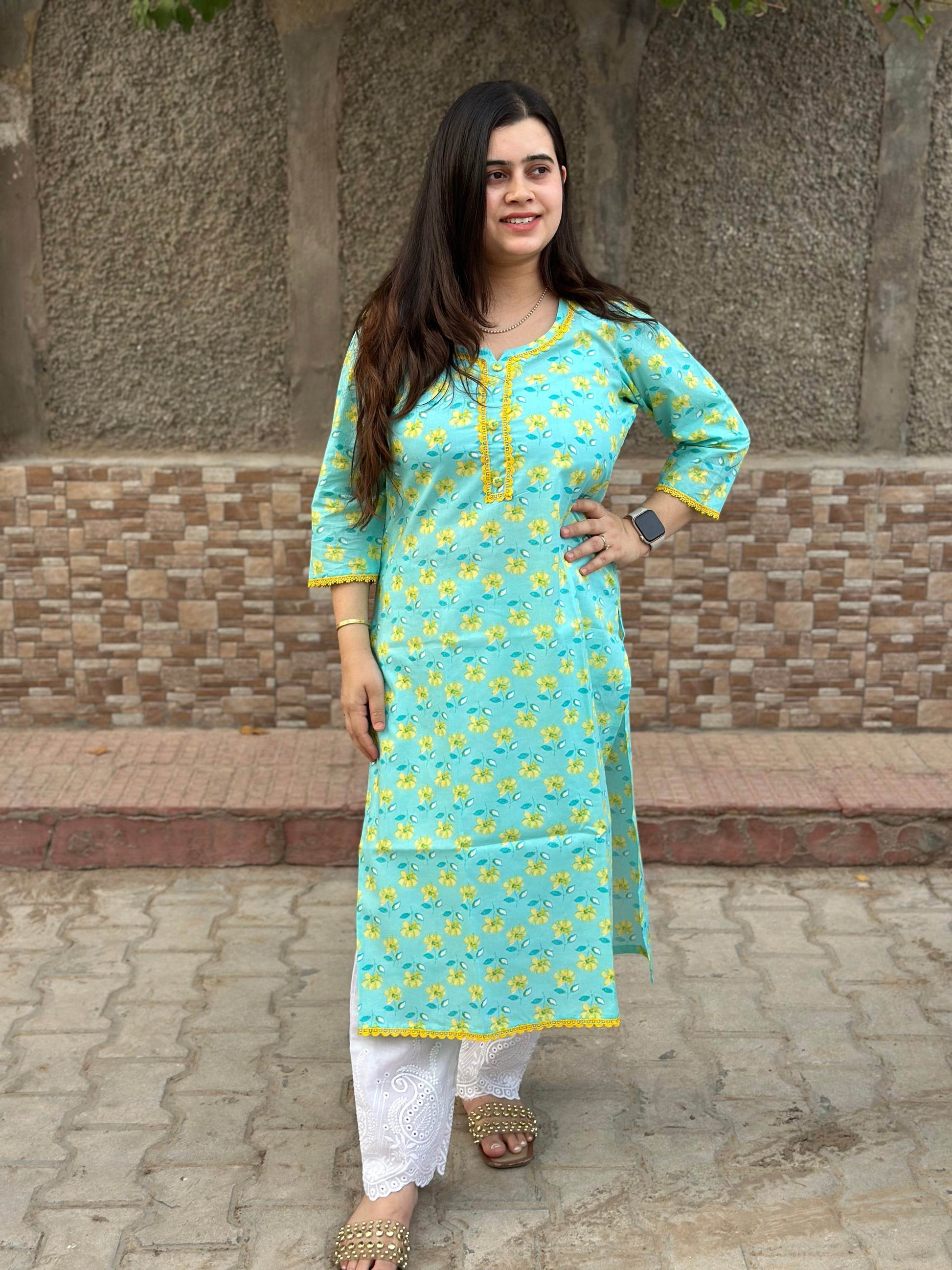 Airy Cotton Kurti for women - Vijay Laxmi