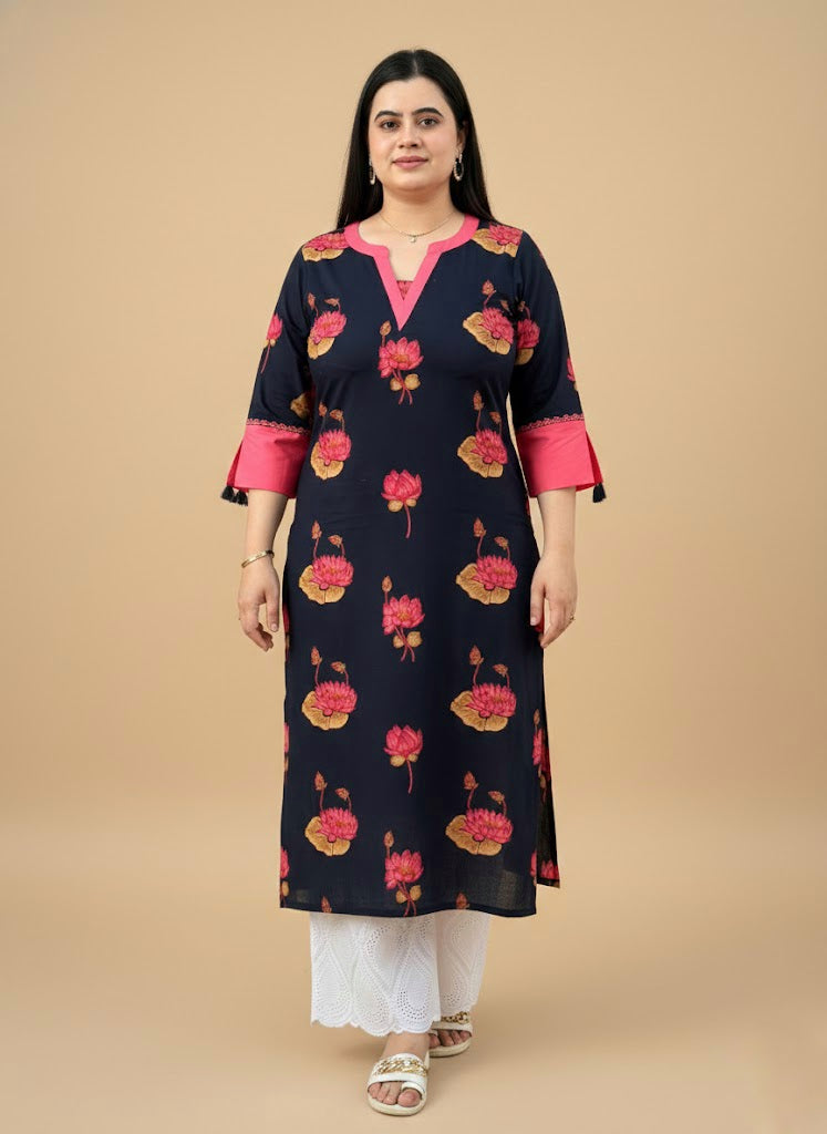 Airy Cotton kalamkari kurti for women floral