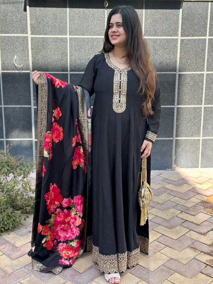 Dola Silk Party wear Frock Suit - Vijay Laxmi