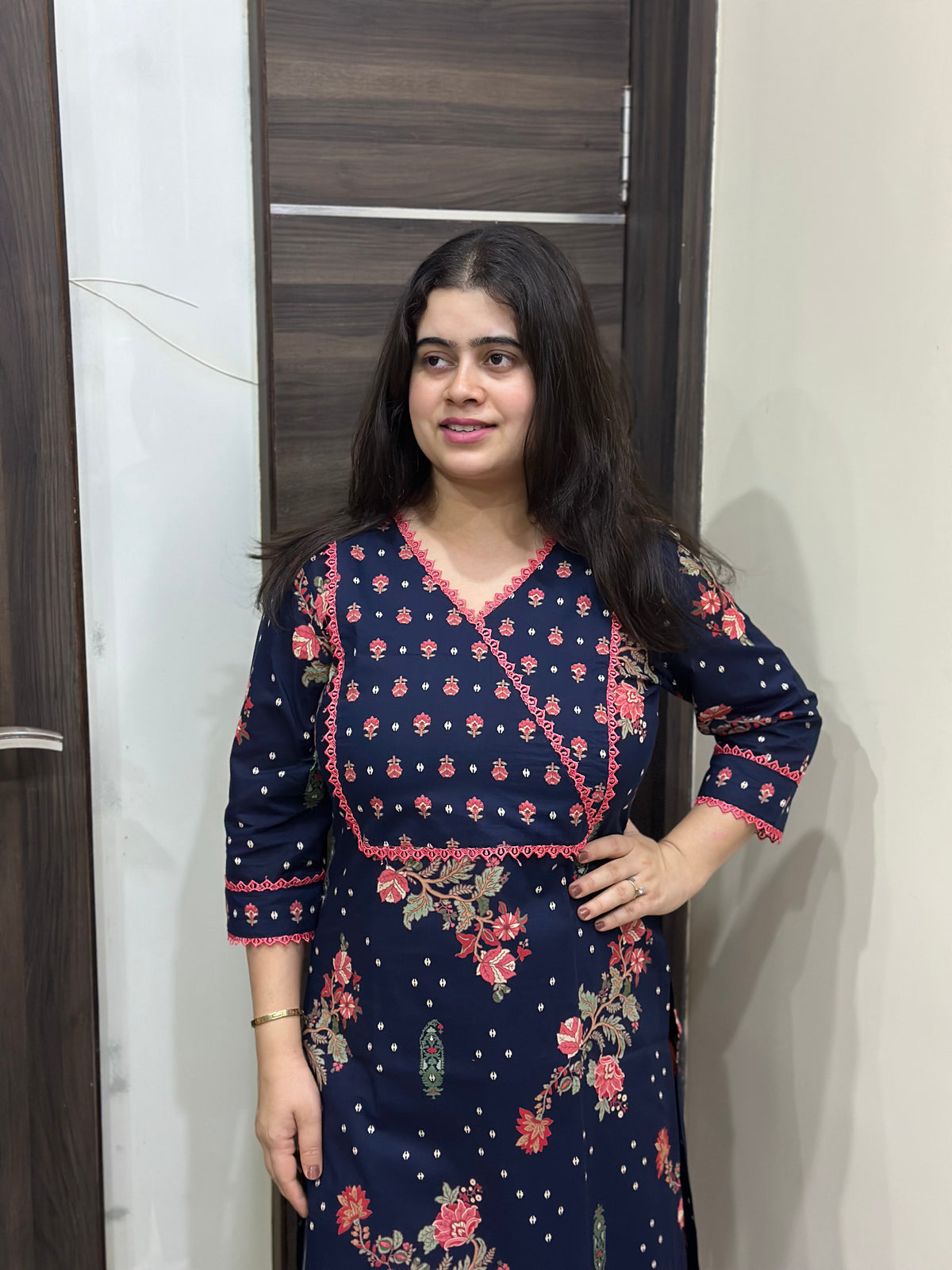 Madhubani Cotton kurta set for women blue