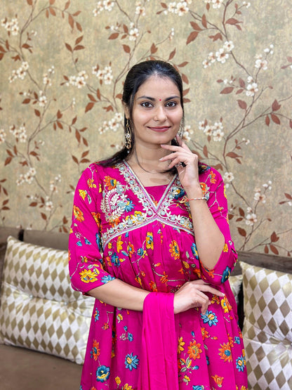 Alia Cut Chinon Suit Set - Vijay Laxmi