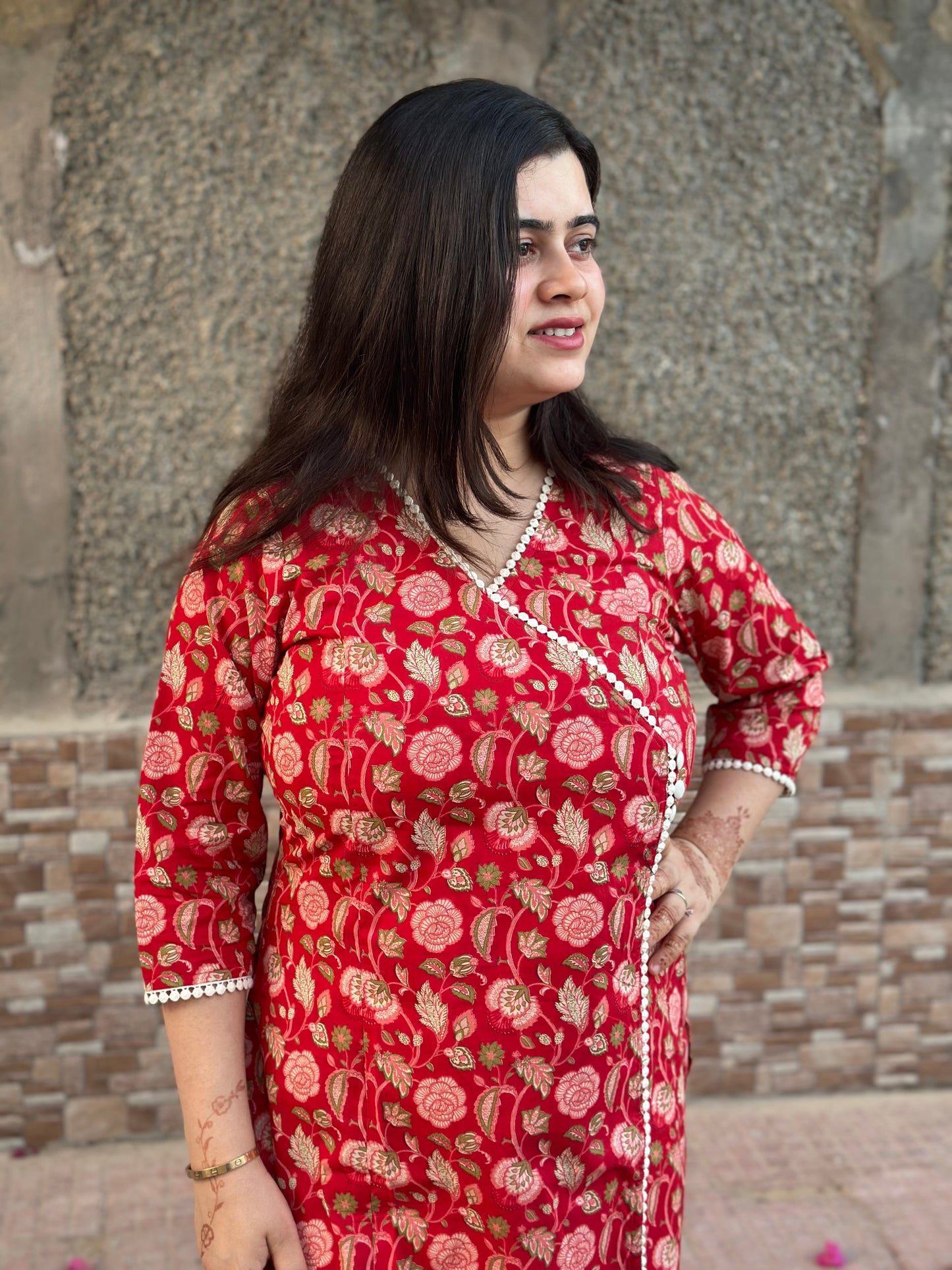 Airy Cotton Long Kurti floral
