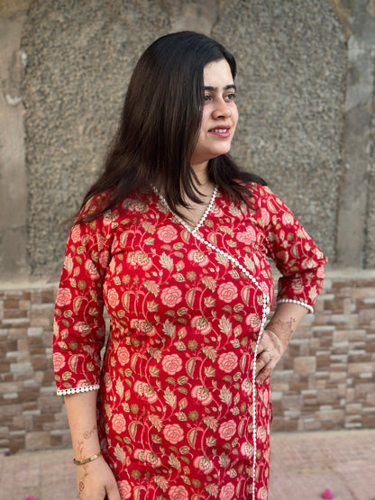 Airy Cotton Long Kurti floral