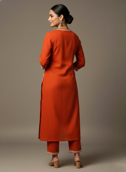 Amayra Cotton Flex Orange kurta Set
