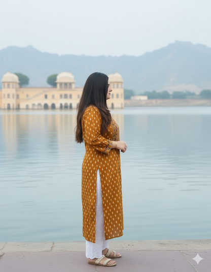 Breathable & Stylish Ikkat Cotton Kurti