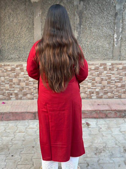 Airy Linen Long Kurta - Vijay Laxmi