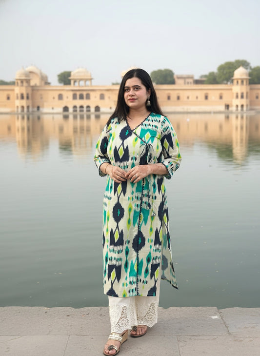 Airy Cotton Kurti for women ikkat