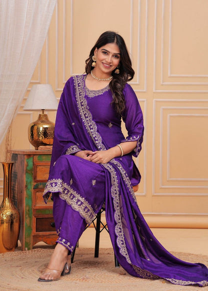 Maharani Dola Silk Suit - Vijay Laxmi