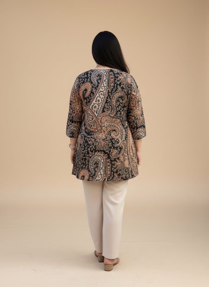 Short Cotton tunics for women Black