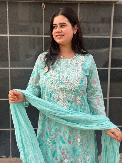 Jasmine Cotton kurta Set with dupatta