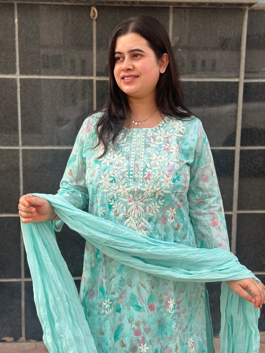 Jasmine Cotton kurta Set with dupatta
