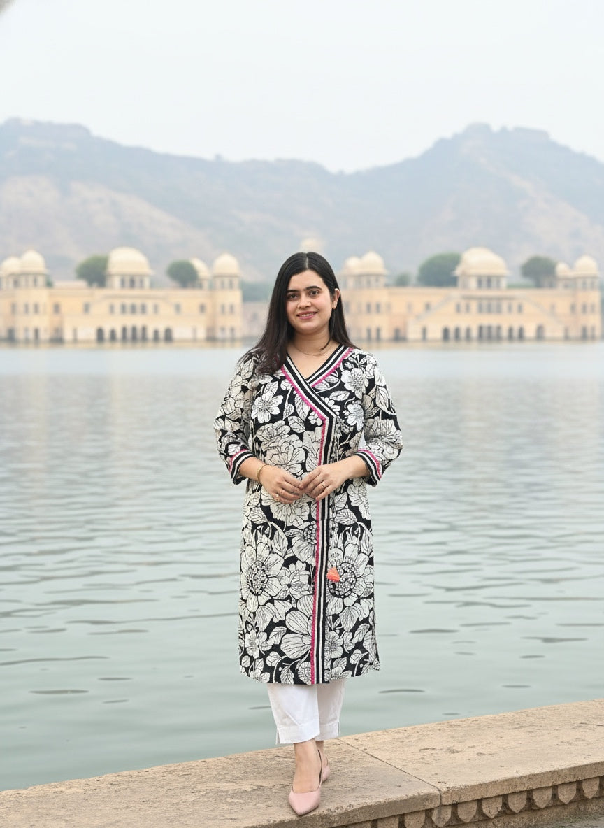 Airy Cotton Kurti for women black