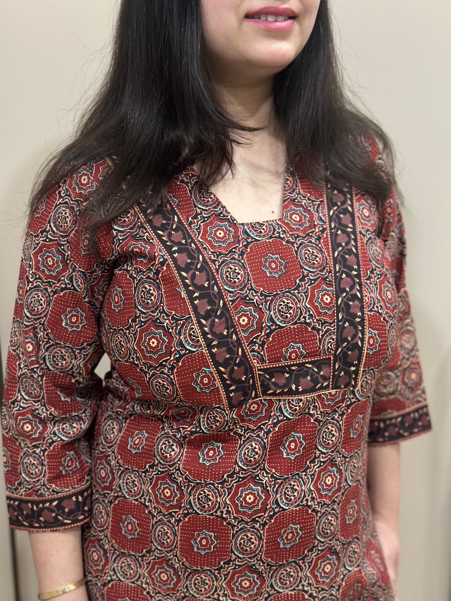 Airy cotton kurti for women ajrakh