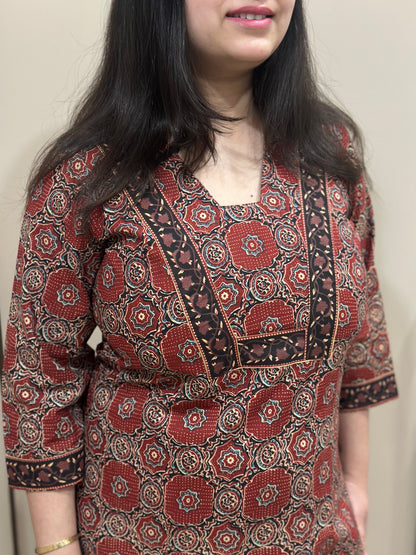 Airy cotton kurti for women ajrakh