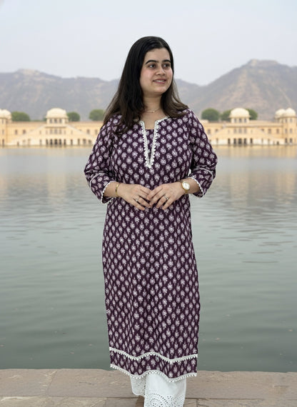 Purple queen Airy Cotton Kurti for women